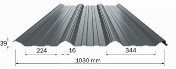 Trapezoidal profile steel roof Borga Super 40 (0,5 mm/P30 DropStop)