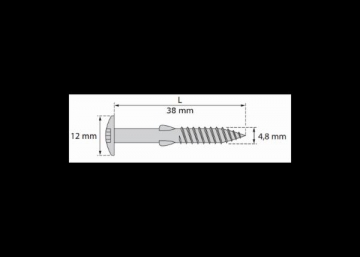 Cedral varžtas TORX (vertikaliam montavimui) 4,8x38 spalvotas, 100 vnt.