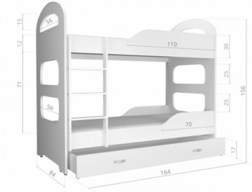 Vaikiška Double bed Bed Dominik 1608 N