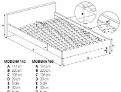 Miegamojo lova Modena 180