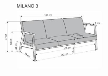 Sofa MILANO 3S alyvuogės spalva