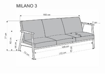 Sofa MILANO 3S smėlio spalva