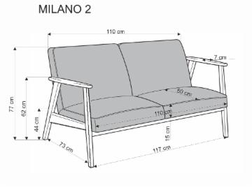 Sofa MILANO 2S alyvuogės spalva