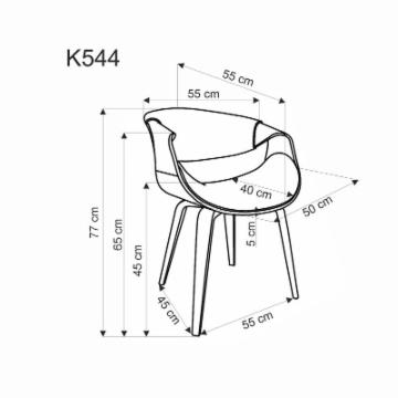 Valgomojo kėdė K544 juoda/riešutmedis