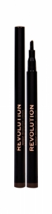 Antakių pieštukas Makeup Revolution London Micro Brow Pen Medium Brown Eyebrow Pencil 1ml Acu zīmuļi un laineri