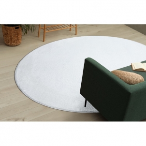 Apvalus baltas kailio imitacijos kilimas POSH | ratas 80 cm