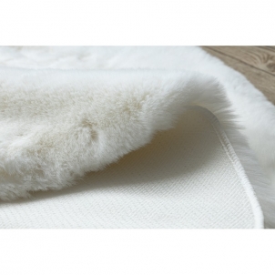 Apvalus baltas kailio imitacijos kilimas TEDDY | ratas 100 cm