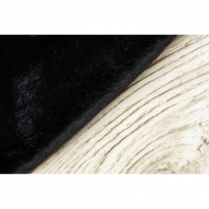 Apvalus juodas kailio imitacijos kilimas POSH | ratas 80 cm