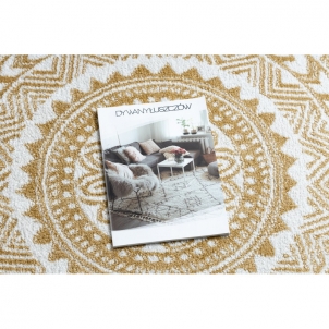 Apvalus kilimas su aukso spalvos raštais FUN Mandala | ratas 140 cm 