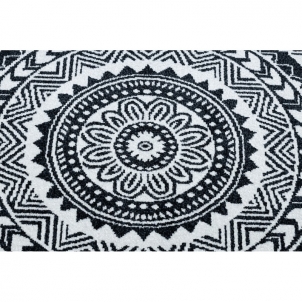 Apvalus kilimas su juodais raštais FUN Mandala | ratas 120 cm