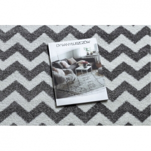 Apvalus kilimas su pilkais raštais SKETCH Zigzagas | ratas 100 cm 