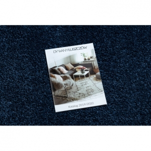 Apvalus mėlynas ilgo plauko kilimas su kutais BERBER | ratas 160 cm 