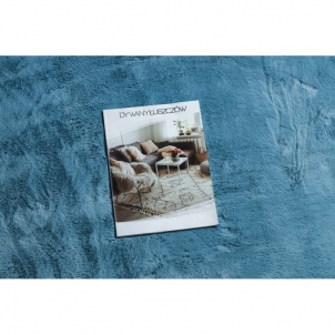 Apvalus mėlynas kailio imitacijos kilimas POSH | ratas 60 cm