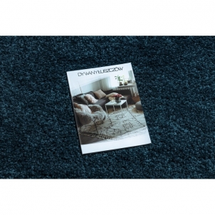 Apvalus mėlynas kilimas su kutais BERBER | ratas 120 cm 