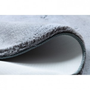 Apvalus pilkas kailio imitacijos kilimas LAPIN | ratas 100 cm
