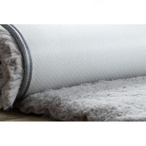 Apvalus pilkas kailio imitacijos kilimas TEDDY | ratas 60 cm
