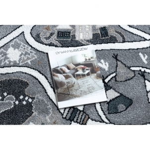 Apvalus pilkas kilimas FUN Indėnų kaimelis | ratas 100 cm 