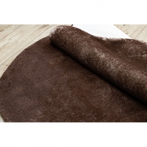 Apvalus rudas kailio imitacijos kilimas LAPIN | ratas 100 cm