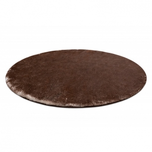 Apvalus rudas kailio imitacijos kilimas LAPIN | ratas 180 cm