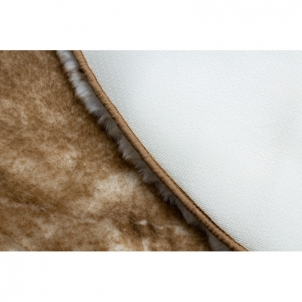 Apvalus rusvas kailio imitacijos kilimas LAPIN | ratas 100 cm