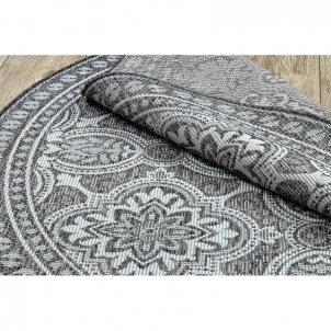 Apvalus sizalio kilimas su ornamentais LOFT Boho | ratas 120 cm