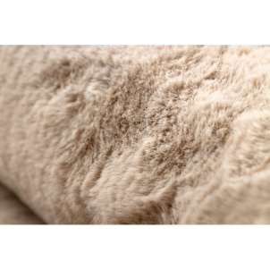 Apvalus smėlio spalvos kailio imitacijos kilimas POSH | ratas 80 cm