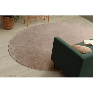 Apvalus smėlio spalvos kailio imitacijos kilimas POSH | ratas 80 cm