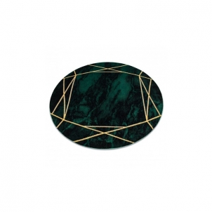 Apvalus žalias kilimas su geometriniais auso raštais EMERALD | ratas 120 cm 