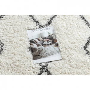 Baltas ilgo plauko kilimas su raštais UNION | 80x150 cm 