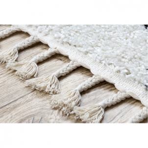 Baltas kiliminis takelis BERBER CROSS | 60x250 cm