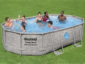 Baseinas Bestway "Power Steel Rattan", 488x 305x 107 cm