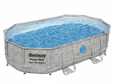 Baseinas Bestway "Power Steel Rattan", 488x 305x 107 cm