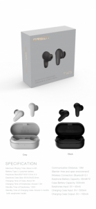 Belaidės ausinės Orsen T3 Bluetooth Earphones black