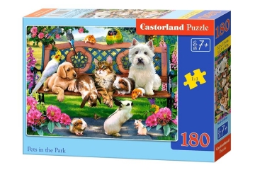 Dėlionė Castorland Pets in the park, 180 dalių Dėlionės vaikams