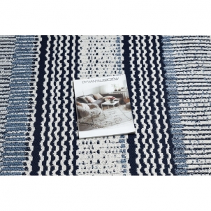 Dryžuotas sizalio kilimas su mėlynais akcentais COLOR | 60x110 cm 