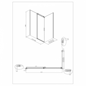 Dušo kabina ALTERNA FREE ROLLER 2.0 120x90 L (R-2/R-1)