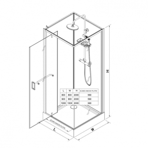 Dušo kabina ERICE White 90x90