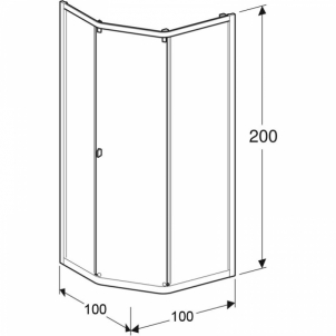 Dušo kabina IDO Showerama 8-3 100x100, matinis stiklas