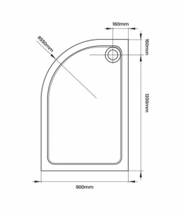 Dušo kabinos padas AQUALUX Offset Quadrant LH, 120x90x3,5