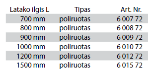 Dušo latako grotelės įklijuojamai plytelei Tece Plate II 70, 80, 90, 100, 120, 150 cm 150 cm