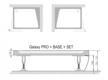 Dušo padėklo apdailos plokštė Ravak Gigant Pro Set, 110x80 L balta