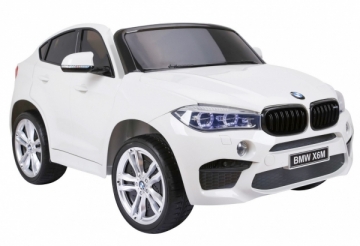 Dvivietis elektromobilis BMW X6M XXL, baltas