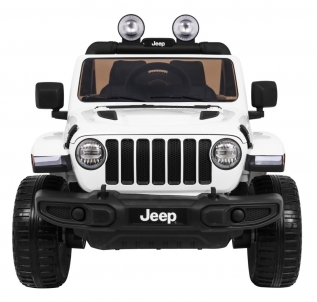 Dvivietis elektromobilis Jeep Wrangler Rubicon, baltas