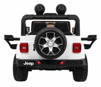 Dvivietis elektromobilis Jeep Wrangler Rubicon, baltas