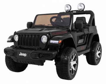 Dvivietis elektromobilis Jeep Wrangler Rubicon, juodas 