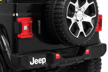 Dvivietis elektromobilis Jeep Wrangler Rubicon, juodas