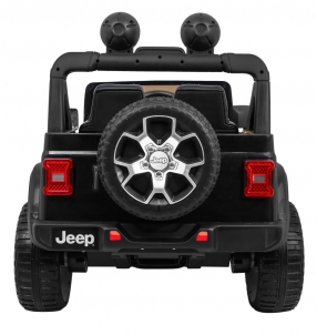 Dvivietis elektromobilis Jeep Wrangler Rubicon, juodas