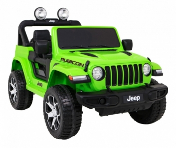 Dvivietis elektromobilis Jeep Wrangler Rubicon, žalias