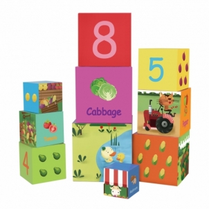 Edukacinė kubų dėlionė - Daržovės ir skaičiai Educational toys