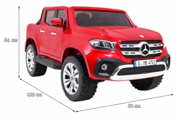 Elektromobilis Mercedes Benz X-Class MP4, lakuotas raudonas